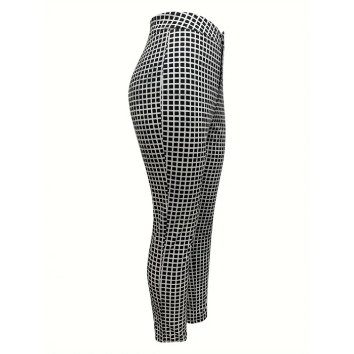 Kadın Yüksek Bel Desenli Dalgıç Pantolon