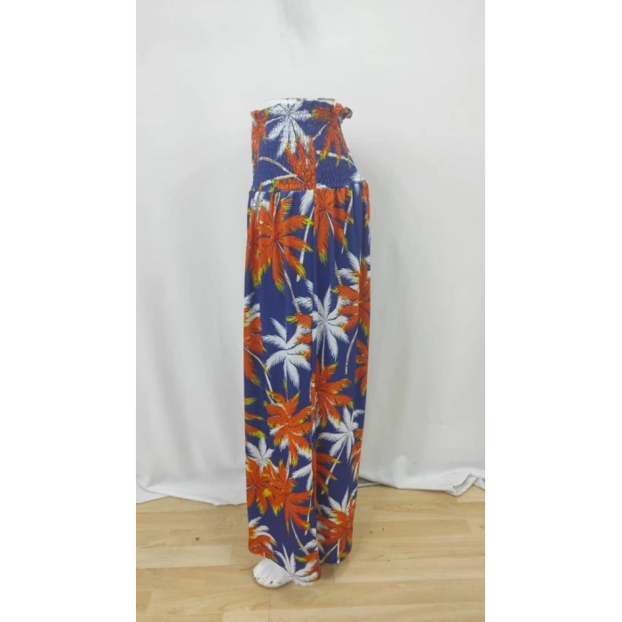 Kadın Yüksek Bel Lastikli Desenli Süprem Pantolon