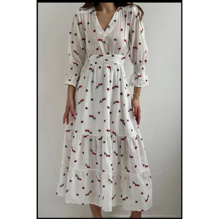 Kırmızı Gipeli Vual Elbise