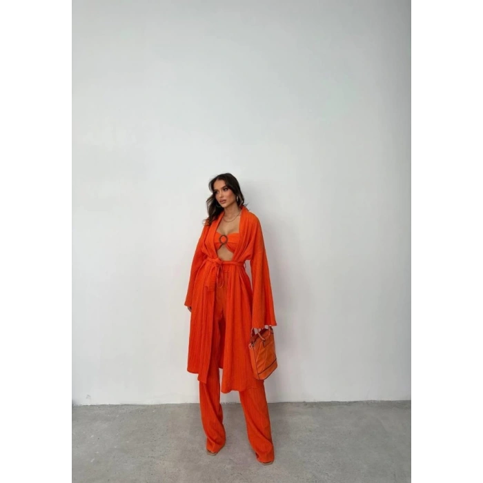 KRINKILL BÜSTİYER-PANTOLON-KİMONO TAKIM - Orange