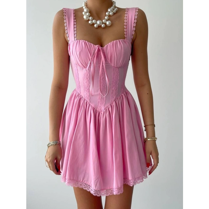 Lille Arkası Bağlamalı Elbise