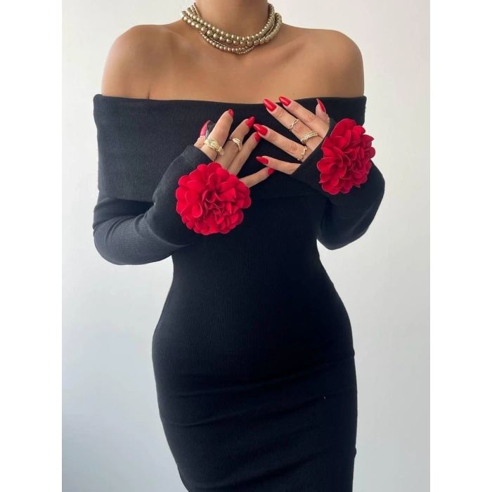 Livora Gül Detay Elbise