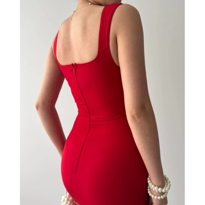 Mıng Çiçek Detaylı Elbise