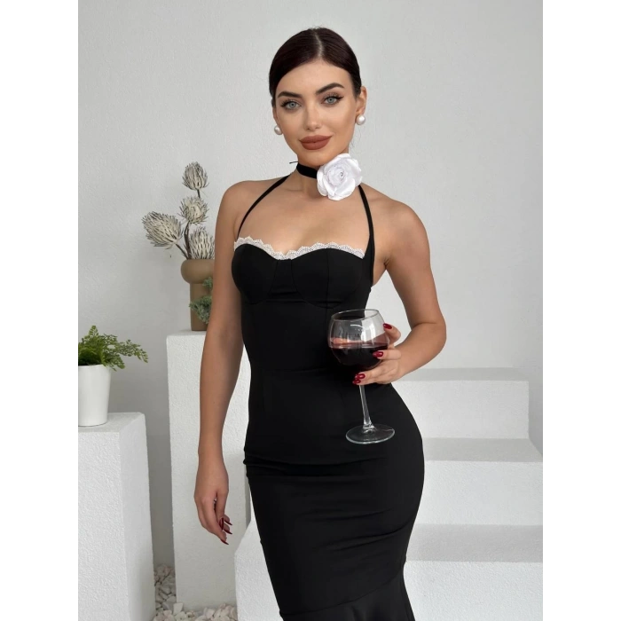 Monea Boyundan Bağlamalı Elbise