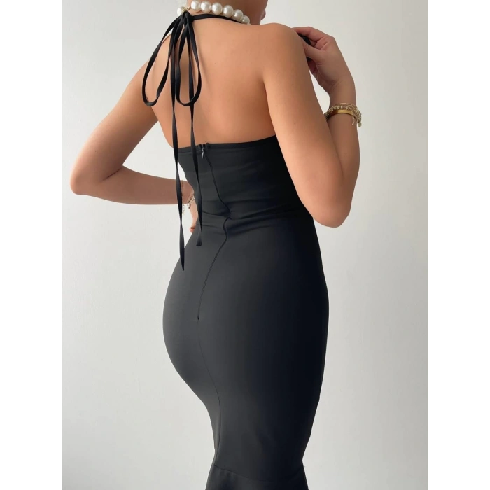 Monea Boyundan Bağlamalı Elbise