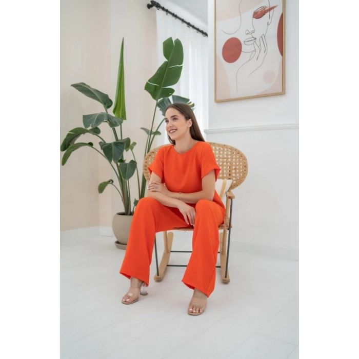 Oranj T-Shirt Ve Pantolon Takım