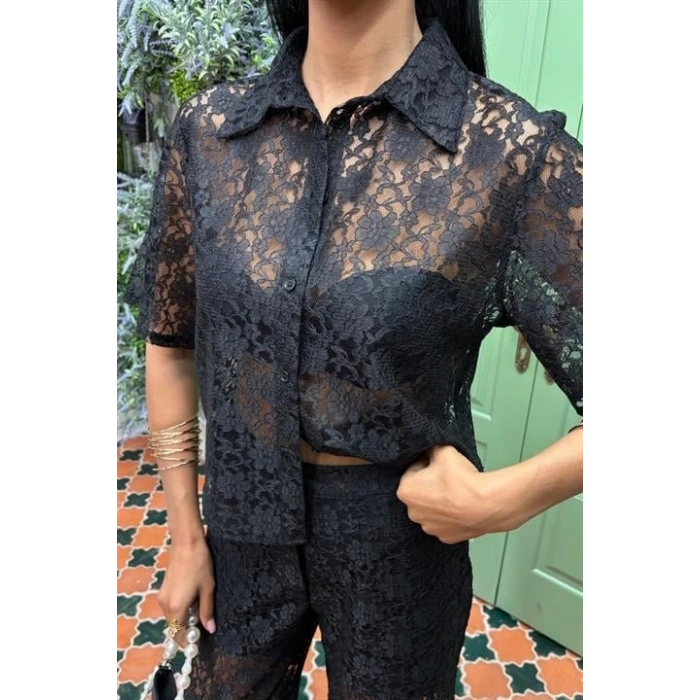 Pantolonu Astarlı Dantel İkili Takım 10119