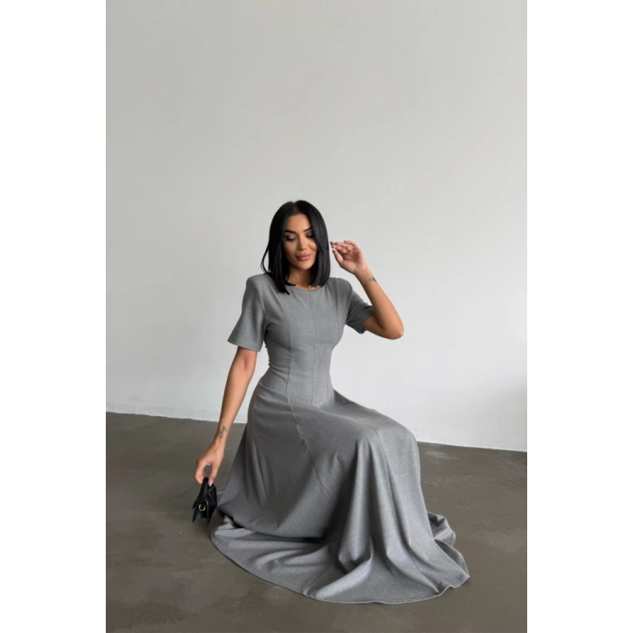 POLİVİSKON ELBİSE - Gri