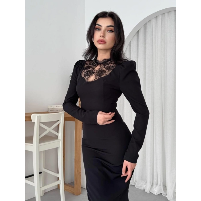 Port Dantel Detay Elbise