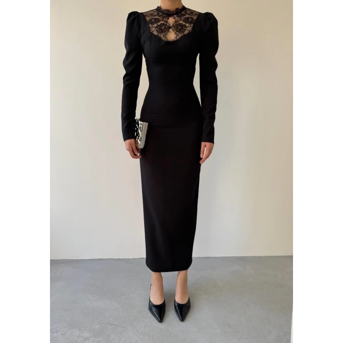 Port Dantel Detay Elbise