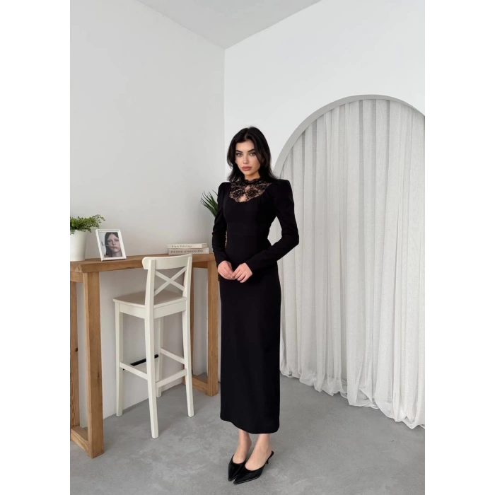 Port Dantel Detay Elbise