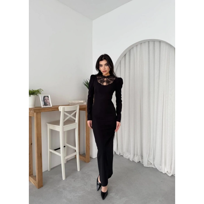 Port Dantel Detay Elbise