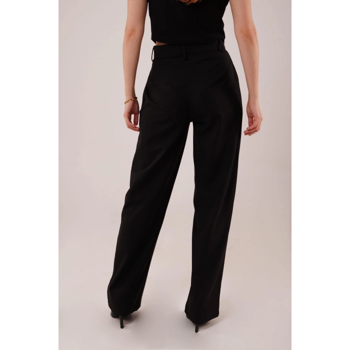 Premium Model Oturtmalı Siyah Pantolon