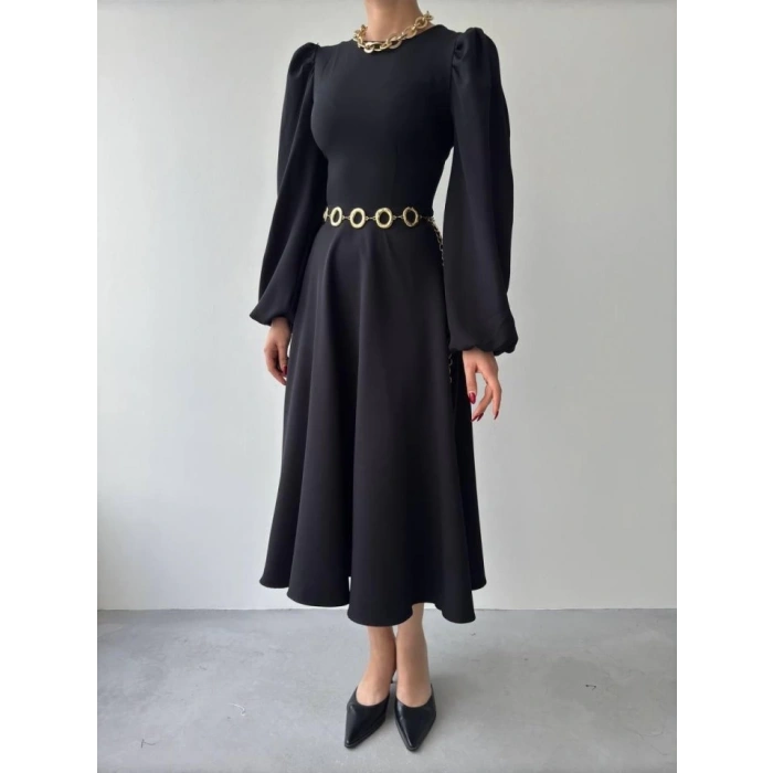 Sali Balon Kol Elbise