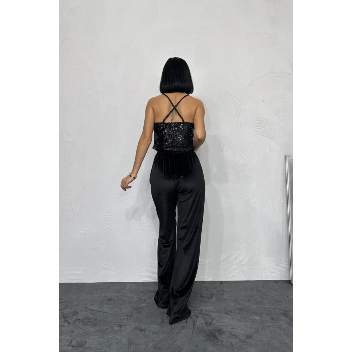 Siyah Askılı Degaje Bluz