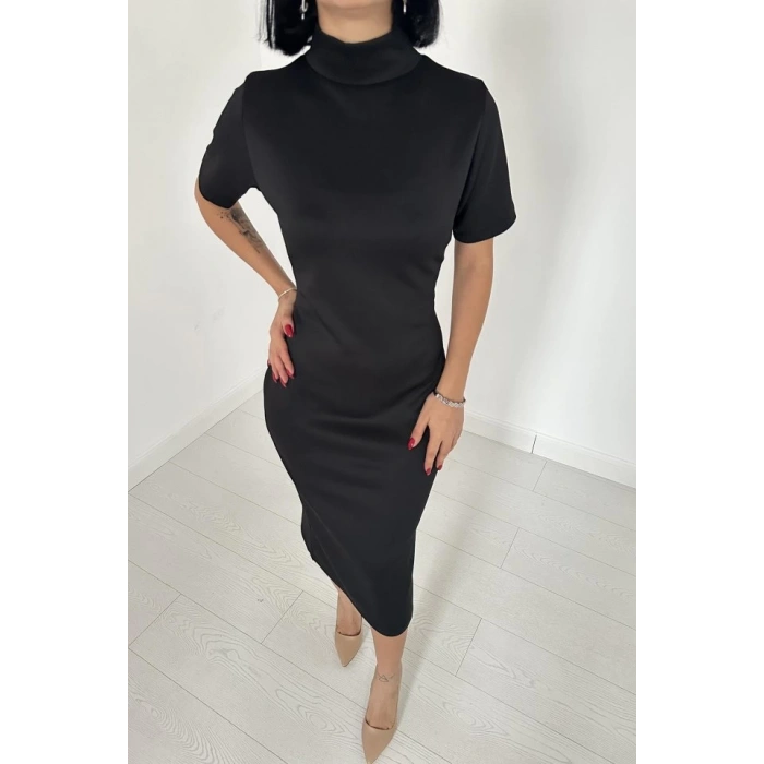 Siyah Balıkçı Yaka Elbise