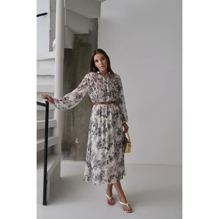 Siyah Biye Detaylı Elbise