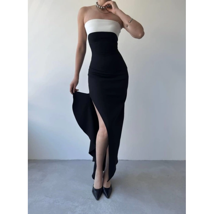 Terk Yırtmaç Detaylı Elbise