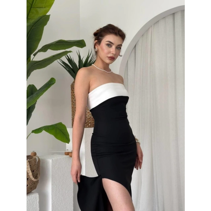 Terk Yırtmaç Detaylı Elbise