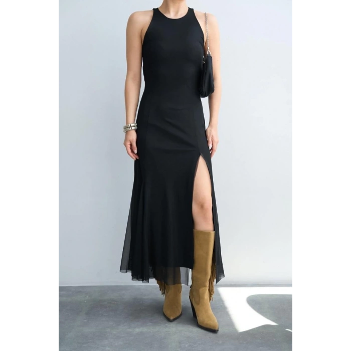 Tül Elbise - Siyah