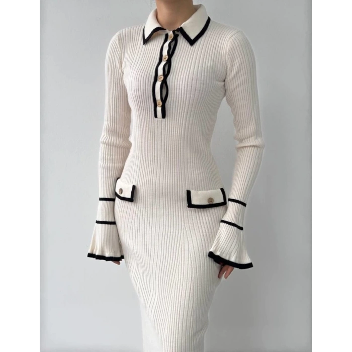 Wale Cep Detaylı Elbise