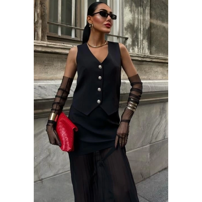 Yelek Ve Pilise Etekli Premium Takım 10096