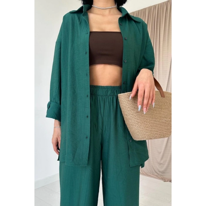 Zümrüt Alice Gömlek Ve Bol Kesim Pantolon Takım