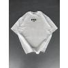 Baskılı Oversize Bisiklet Yaka T-shirt - Beyaz