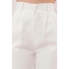 Bol Paça Piliseli Beyaz Pantolon