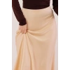 Çan Kesim Midi Krem Saten Etek
