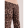 Düşük Omuz Detaylı Leopar Desen Bluz