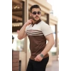 Erkek çizgi Desenli Yakalı Kısa Kollu T-shirt