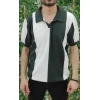 Erkek Kısa Kollu Polo Yakalı Blok Desenli Triko Bluz