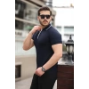 Erkek Polo Yaka Yarım Fermuar Tişört