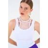 İçi Dantelli Kaşkorse Atlet - Beyaz