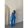 JAKAR KETEN KOLSUZ BLUZ-PANTOLON TK - Mavi