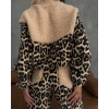 Kadın 3 Iplik Kumaş Leopar Desenli Ikili Takım
