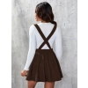 Kadın Askılı Sırttan çapraz Detaylı Kısa Kiloş Kadife Mini Elbise