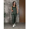 Kadın Askılı Yuvarlak Yaka Viskon Iki Iplik Bluz Ve Eşofman Altı Ikili Takım