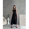 Kadın  Boğaz Kolsuz Maxi Boy Kalem Elbise