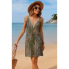 Kadın Kısa Kollu Dantel V Yakalı Desenli Süprem Elbise