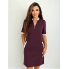 Kadın Kısa Kollu Yakadan Fermuarlı Cepli Yandan Yırtmaçlı Viskon Elbise