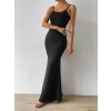 Kadın Kolsuz Askılı Bodycon Uzun Viskon Elbise