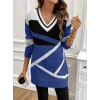 Kadın Uzun Kollu V Yakalı Kısa Triko Elbise