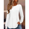Kadın Uzun Kollu Yuvarlak Yaka Nervürlü Bluz