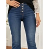 Kadın Yüksek Bel önden Düğmeli Cep Detay Ispanyol Paça Denim Pantolon