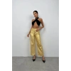Metalik Yüksek Bel Pantolon
