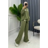Mint Klasik Fitilli Kazak Ve Pantolon Takım