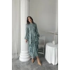 Mint Uzun Volanlı Elbise
