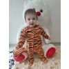 Pooh Desenli Zebra Çizgili Şapkalı Sweatli 3lü Kız Erkek Bebek Tulumu(sarı) Sarı